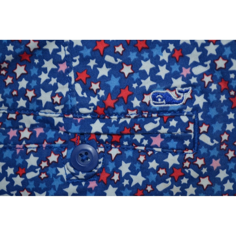 Vineyard Vines Red White Blue Stars & Whales Patriotic Women's Shorts 12 - Picture 6 of 7